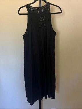 BTFBM XL Black Lace Knit Midi Dress